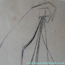 Load image into Gallery viewer, 1960s Nigel Lambourne Black Chalk Nude Study Drawing

