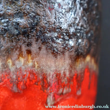 Load image into Gallery viewer, 1960s Dumler &amp; Breiden West German Vase. Attractive Red Beige and Black Lava Glazes - European Ceramics
