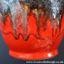 Load image into Gallery viewer, 1960s Dumler &amp; Breiden West German Vase. Attractive Red Beige and Black Lava Glazes - European Ceramics
