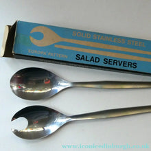 Load image into Gallery viewer, Vintage 1960s EUROPA Pair of Stainless Steel Salad Servers in Original Box
