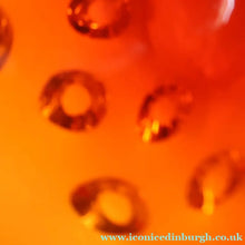 Load image into Gallery viewer, FERRO GALLIANO: 1960s MURANO Chunky Glass Bowl. Vintage Sommerso Geode Red, Yellow and Clear Glass with Dimples

