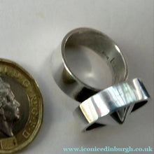Load image into Gallery viewer, Vintage Scandinavian Miniamalistic 925 Sterling Silver Ring. Size N / 0
