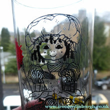 Load image into Gallery viewer, Five 1960s RAVENSHEAD Slim Jim Drinking Glasses. Little Miss Muffet Design by Alexander Hardie-Williamson
