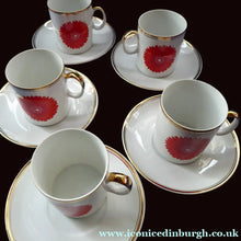 Load image into Gallery viewer, Vintage 1960s THOMAS ROSENTHAL Orange Flower Power Cup &amp; Saucer. Five Available
