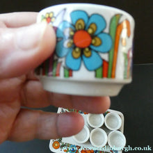 Load image into Gallery viewer, 1960s Villeroy &amp; Boch Set of Six Egg Cugs on Original Stand ACAPULCO
