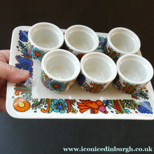 Load image into Gallery viewer, 1960s Villeroy &amp; Boch Set of Six Egg Cugs on Original Stand ACAPULCO
