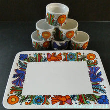 Load image into Gallery viewer, 1960s Villeroy &amp; Boch Set of Six Egg Cugs on Original Stand ACAPULCO
