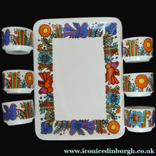 Load image into Gallery viewer, 1960s Villeroy &amp; Boch Set of Six Egg Cugs on Original Stand ACAPULCO
