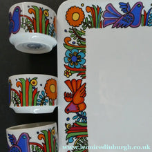 Load image into Gallery viewer, 1960s Villeroy &amp; Boch Set of Six Egg Cugs on Original Stand ACAPULCO
