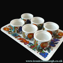 Load image into Gallery viewer, 1960s Villeroy &amp; Boch Set of Six Egg Cugs on Original Stand ACAPULCO
