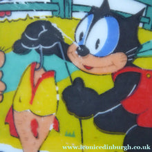 Load image into Gallery viewer, FELIX the CAT Shallow Bowl. RARE Vintage 1960s German Wintering Pottery Dish
