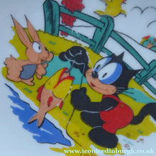 Load image into Gallery viewer, FELIX the CAT Shallow Bowl. RARE Vintage 1960s German Wintering Pottery Dish
