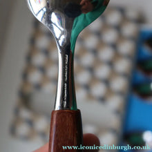 Load image into Gallery viewer, Vintage 1960s GLOSSWOOD Cutlery. Stainless Steel Dessert Spoons with Teak Effect Handles. Original Retail Box
