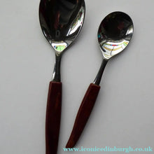 Load image into Gallery viewer, 1960s Glosswood Cutlery Six Dessert Spoons and Serving Spoon
