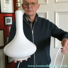Load image into Gallery viewer, 1960s White Danish Holmegaard Glass Lamp. 14 1/2 inches in height
