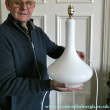 Load image into Gallery viewer, 1960s White Danish Holmegaard Glass Lamp. 14 1/2 inches in height
