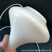 Load image into Gallery viewer, Vintage 1960s HOLMEGAARD Glass Lamp (RE-WIRED) with Brass Neck Fitting. Ice White Coloured Glass. 14 1/2 inches tall

