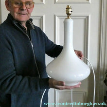 Load image into Gallery viewer, 1960s White Danish Holmegaard Glass Lamp. 14 1/2 inches in height
