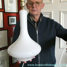 Load image into Gallery viewer, 1960s White Danish Holmegaard Glass Lamp. 14 1/2 inches in height
