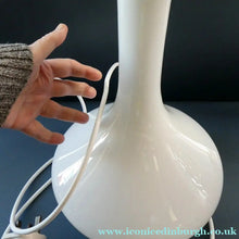 Load image into Gallery viewer, 1960s White Danish Holmegaard Glass Lamp. 14 1/2 inches in height
