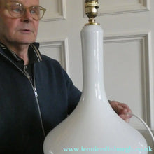 Load image into Gallery viewer, 1960s White Danish Holmegaard Glass Lamp. 14 1/2 inches in height
