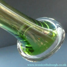 Load image into Gallery viewer, Vintage 1960s SWEDISH Aseda Glass Tall Stem Vases. Green Bo Borgstorm Bone Vase. 12 1/2 inches
