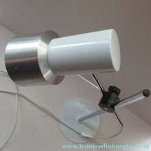 Load image into Gallery viewer, Vintage 1970s Table Lamp Desk Plam by Prova Italian Design White and Silver
