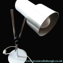 Load image into Gallery viewer, Vintage 1970s Table Lamp Desk Plam by Prova Italian Design White and Silver
