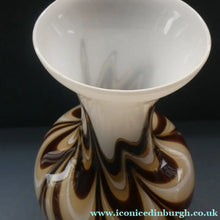 Load image into Gallery viewer, Mid Century Italian V.B Opaline ZEBRA Stripe Glass Vase. 12 1/4 inches in height
