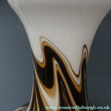 Load image into Gallery viewer, Mid Century Italian V.B Opaline ZEBRA Stripe Glass Vase. 12 1/4 inches in height
