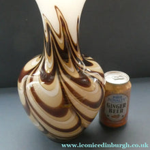 Load image into Gallery viewer, Mid Century Italian V.B Opaline ZEBRA Stripe Glass Vase. 12 1/4 inches in height
