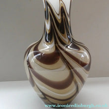 Load image into Gallery viewer, Mid Century Italian V.B Opaline ZEBRA Stripe Glass Vase. 12 1/4 inches in height
