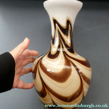 Load image into Gallery viewer, Mid Century Italian V.B Opaline ZEBRA Stripe Glass Vase. 12 1/4 inches in height
