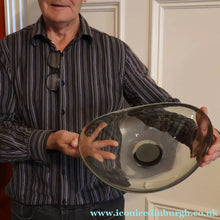 Load image into Gallery viewer, 1960s Large Danish Holmegaard Shallow Smoky Glass Dish by Per Lutken - Scandinavian Glass
