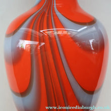 Load image into Gallery viewer, Large Bulbous Italian V.B Opaline ZEBRA Stripe Glass Vase. 13 1/4 inches in height 
