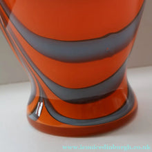 Load image into Gallery viewer, Large Bulbous Italian V.B Opaline ZEBRA Stripe Glass Vase. 13 1/4 inches in height
