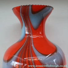 Load image into Gallery viewer, Large Bulbous Italian V.B Opaline ZEBRA Stripe Glass Vase. 13 1/4 inches in height 
