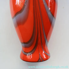 Load image into Gallery viewer, Large Bulbous Italian V.B Opaline ZEBRA Stripe Glass Vase. 13 1/4 inches in height 
