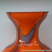 Load image into Gallery viewer, Large Bulbous Italian V.B Opaline ZEBRA Stripe Glass Vase. 13 1/4 inches in height
