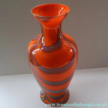 Load image into Gallery viewer, Large Bulbous Italian V.B Opaline ZEBRA Stripe Glass Vase. 13 1/4 inches in height
