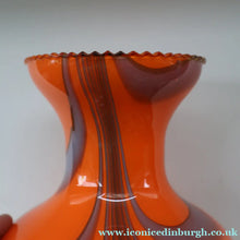 Load image into Gallery viewer, Large Bulbous Italian V.B Opaline ZEBRA Stripe Glass Vase. 13 1/4 inches in height

