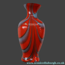 Load image into Gallery viewer, Large Bulbous Italian V.B Opaline ZEBRA Stripe Glass Vase. 13 1/4 inches in height 
