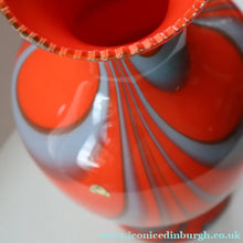 Load image into Gallery viewer, Large Bulbous Italian V.B Opaline ZEBRA Stripe Glass Vase. 13 1/4 inches in height 
