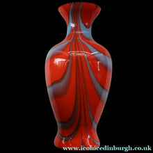 Load image into Gallery viewer, Large Bulbous Italian V.B Opaline ZEBRA Stripe Glass Vase. 13 1/4 inches in height 
