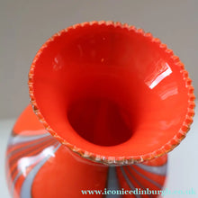 Load image into Gallery viewer, Large Bulbous Italian V.B Opaline ZEBRA Stripe Glass Vase. 13 1/4 inches in height 
