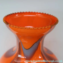 Load image into Gallery viewer, Large Bulbous Italian V.B Opaline ZEBRA Stripe Glass Vase. 13 1/4 inches in height
