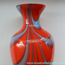 Load image into Gallery viewer, Large Bulbous Italian V.B Opaline ZEBRA Stripe Glass Vase. 13 1/4 inches in height 
