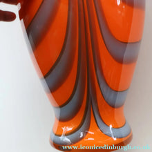 Load image into Gallery viewer, Large Bulbous Italian V.B Opaline ZEBRA Stripe Glass Vase. 13 1/4 inches in height
