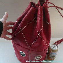 Load image into Gallery viewer, Vintage 1960s "Native America Style" Red Leather Duffle Bag
