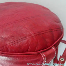 Load image into Gallery viewer, Vintage 1960s "Native America Style" Red Leather Duffle Bag
